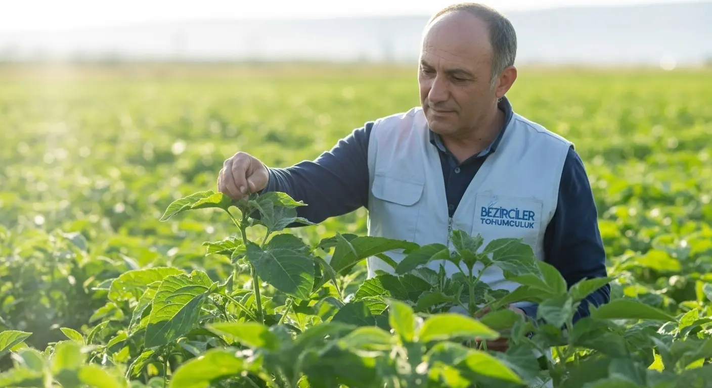 Uzman ziraat mühendisi, bitki gelişim düzenleyici ürünleri inceliyor