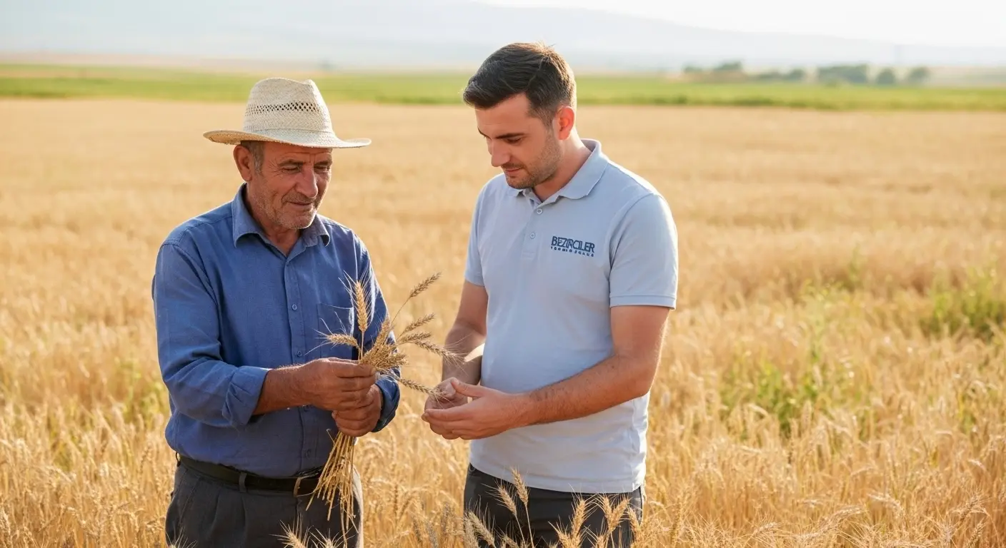 Konya çiftçisi, Bezirciler'in gübre tavsiyesi ile artan verimini inceliyor