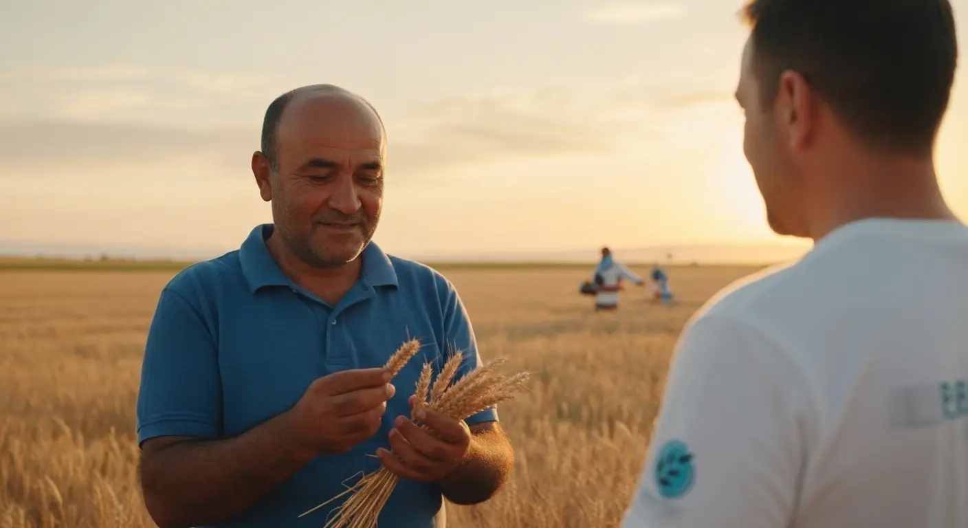 Konya çiftçisi, Bezirciler Tohumculuk ürünüyle tarlasında